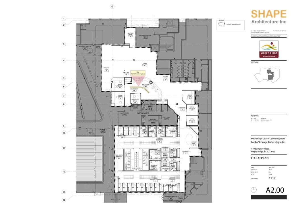 FLOORPLAN LAYOUTS OF THE THREE LOCATIONS: Attachment 1 Wall Behind Reception Desk