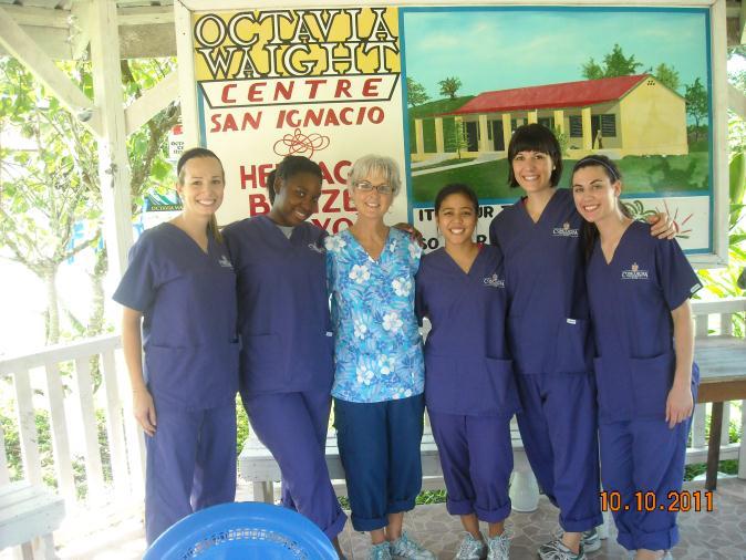 Nurse Jan Karsten, RN, (third from left) together with her husband Pastor Dar Karsten, led the Belize Pilot program for CALMS and Concordia University s Nursing program to help student nurses learn