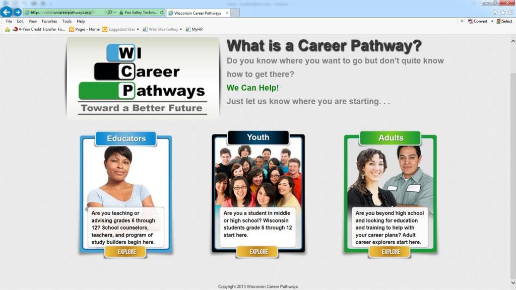 Welcome Career Explorers Go to www.wicareerpathways.org.