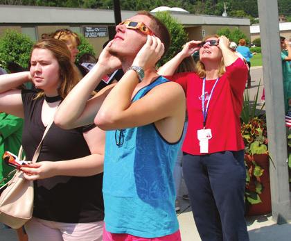 Guests donned solar glasses and viewed the eclipse in its totality while enjoying refreshments prepared by HVCH s Dietary Department.