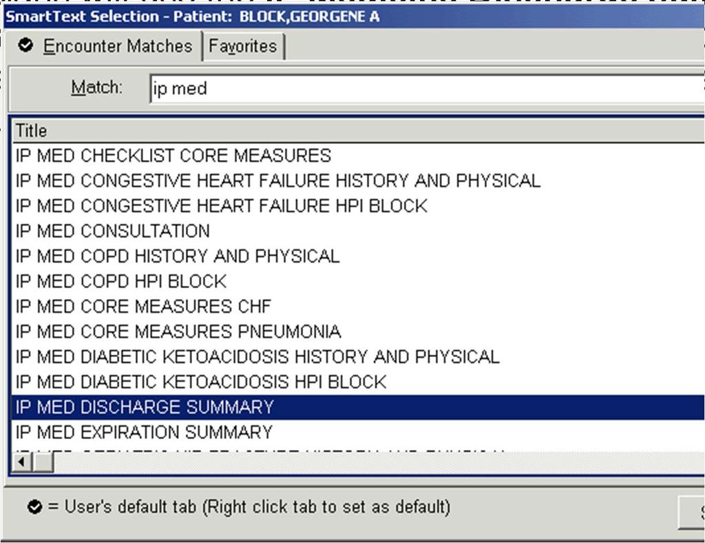 Core Measure Documentation Physicians will use the IP Medicine Discharge summary template the core measure check list is
