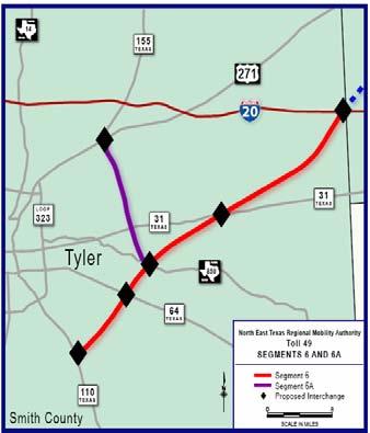 25.7 miles in length Ultimate: 4-Lane Divided Status Toll 49 Segment 6 and US 271 Spur Currently Conceptual
