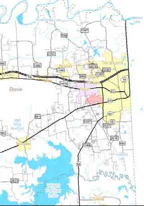 Texarkana Outer Loop Candidate toll road extending from Sulphur River south of Texarkana to US 71 north of