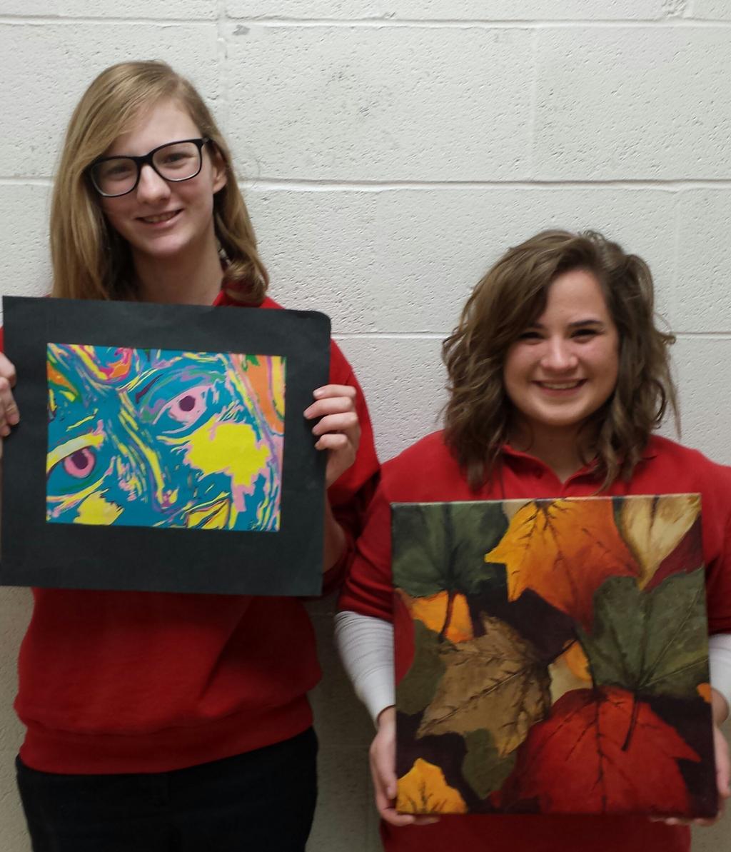 Congratulations to seniors, Faith Chmelka and Therese Chohon, on both winning Honorable Mention for their artwork at the Scholastic Art Contest!