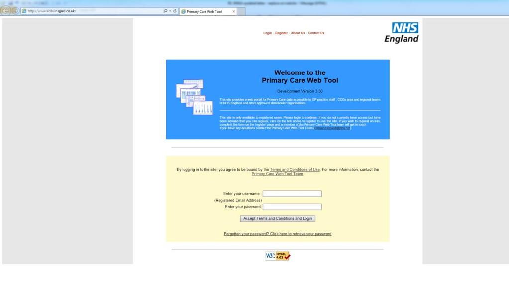 Submission of data to NHS England online web tool Follow the link below and carefully answer all