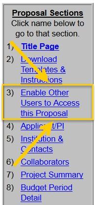 Submitting Proposal Central Applications to Proposal Intake Enable Other Users to Access this Proposal