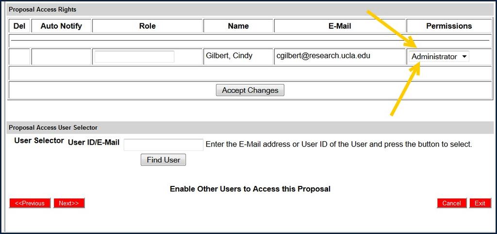 Submitting Proposal Central Applications to Proposal Intake Scroll down to the Proposal Access Rights (a) and