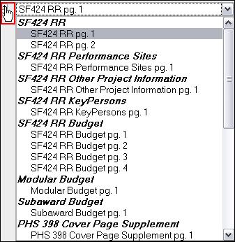 Navigating the Proposal 69 Use the left panel to navigate the form set: Click page numbers to display the