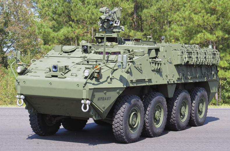 The first vehicle in the Stryker Double V-hull (DVH) exchange program was completed in October.