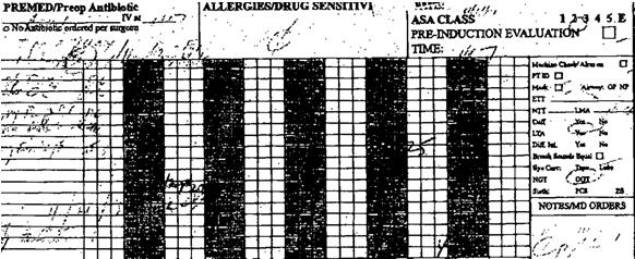 Illegible Anesthesia Record Example 40 Of the