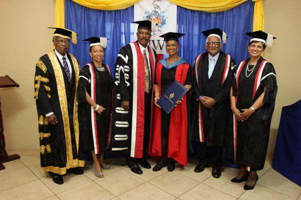 2015 UWI Open Campus Graduation Ceremony UWI officials celebrated with the Honorary Graduate.
