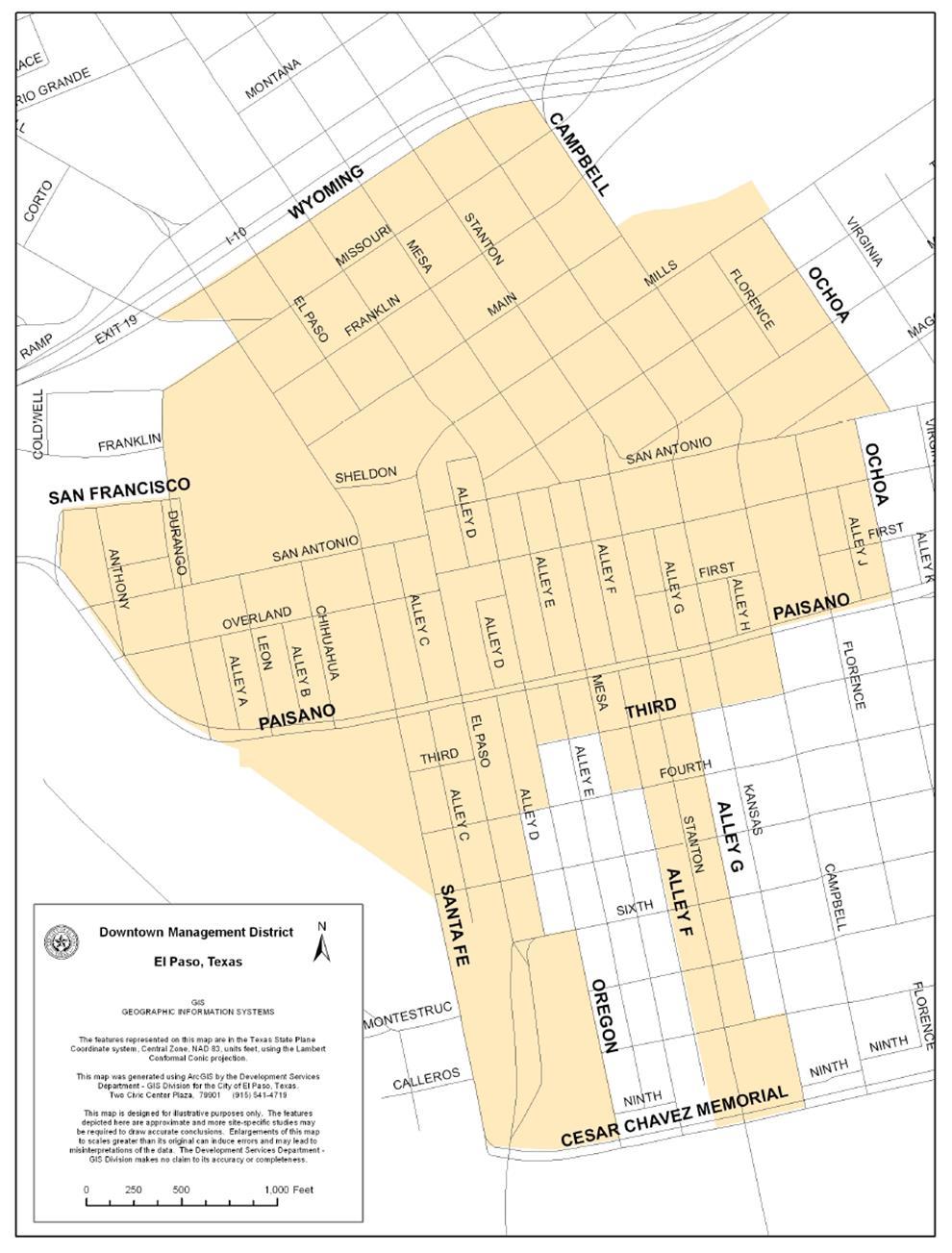 EXHIBIT A - Eligible Areas of Downtown El Paso El