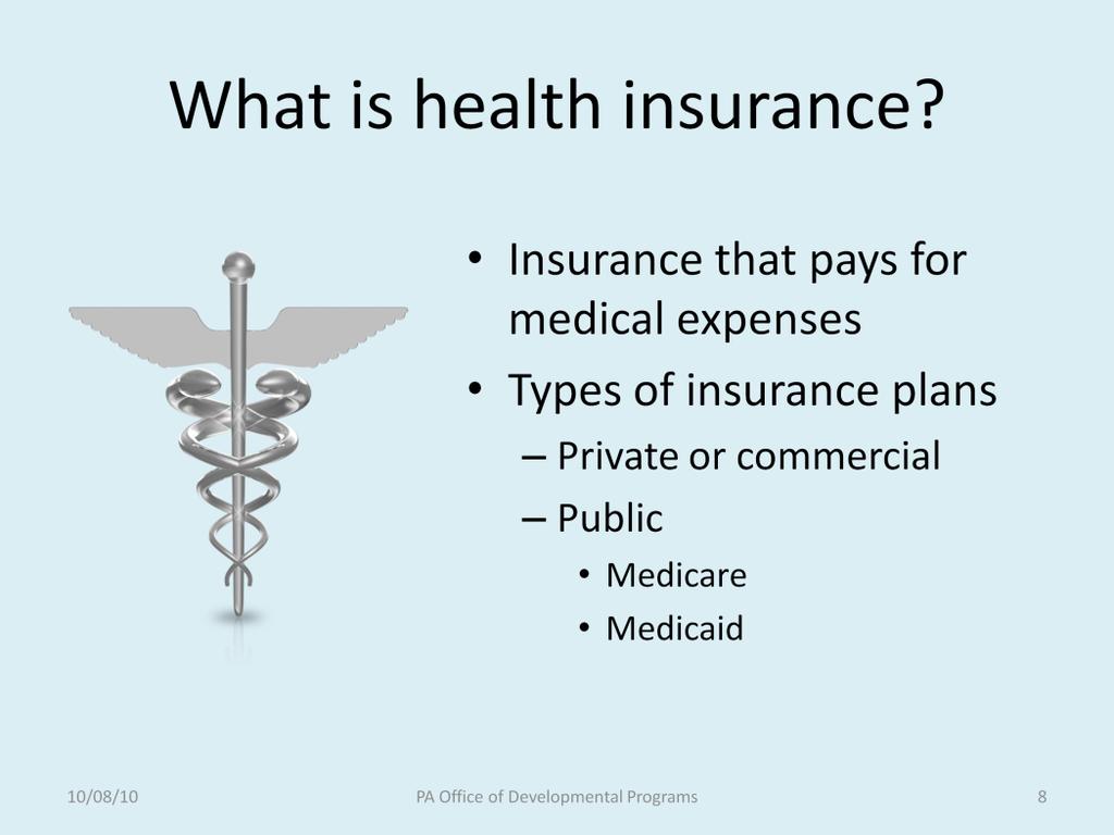 In order to understand the funding in the healthcare system, it is important to understand the concept of insurance. Health insurance is the basis of funding for the healthcare system.