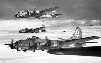 B-17s form up on a World War II bombing run. Eighth Air Force suffered astounding casualties more than 26,000 of its airmen were killed.