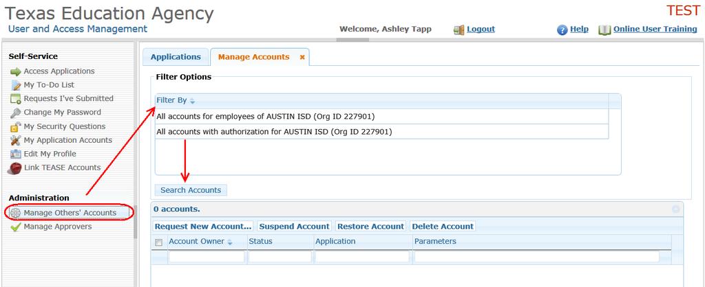 6.3 MANAGE A USER'S ACCESS TO ECOS Primary or Alternate Organization Approvers can manage others ECOS user accounts within their organization.