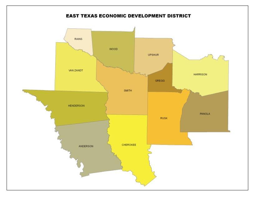 Overall Economic Development Plan. In 1992 the East Texas Council of Governments (ETCOG) received funding to assist seven counties with the development or revision of the OEDP reports.