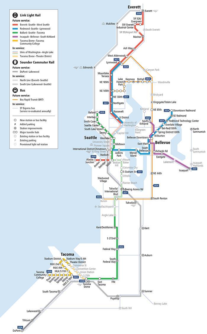 System expansion Sound Transit s system expansion means every few years new light rail, bus rapid transit and commuter rail stations open