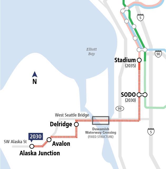 West Seattle Link Extension Project Highlights: Opening 2030 Length: 4.