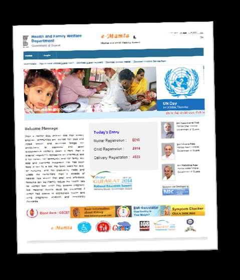 e-mamta - Introduction Matrutva or Mamta means love of Mother for her Child Initiated by H & FW Dept and NIC in 2010 http://e-mamta.gujarat.gov.in/ Name based Tracking web application.