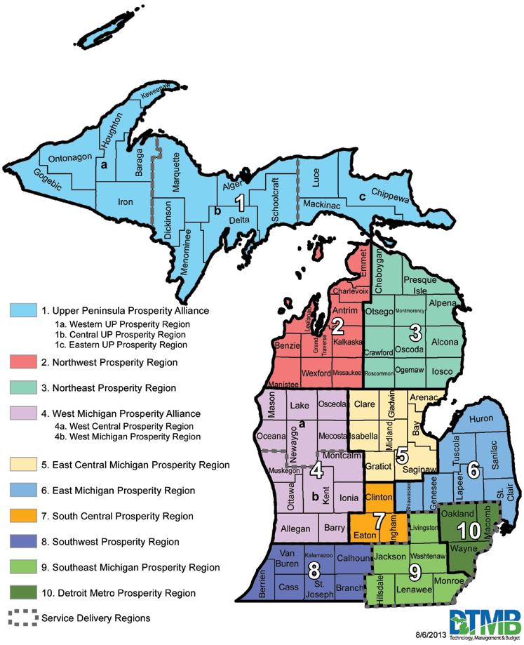 State of Michigan Prosperity Regions Courtesy