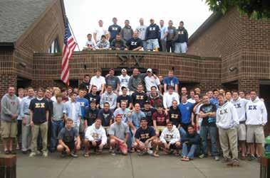 created Pi Sigma Tau and involved their friends. The group adopted the name Lambda Chi. The chapter brotherhood began with a membership of 22.