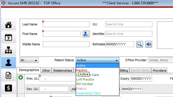 Click the Ellipses button to the right of the Office Provider text box. 3. Providers that exist in your clinic are displayed in the search results by default.