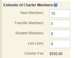 Section 4 Estimate of Charter Members 1.