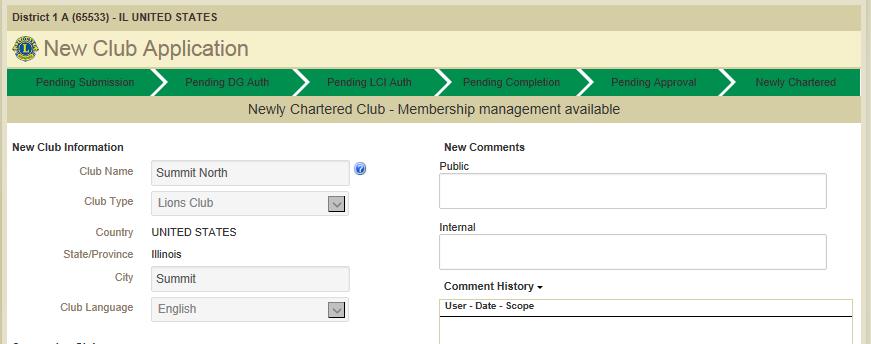 Newly Chartered Club! 1.