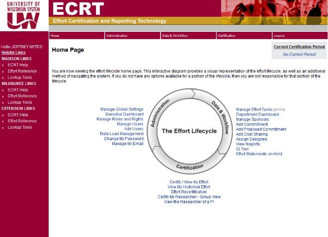Effort Reporting @ UW-Madison ECRT (Effort Certification and Reporting Technology) system This electronic system allows individuals to certify their effort and allows ECs to process effort cards ECRT