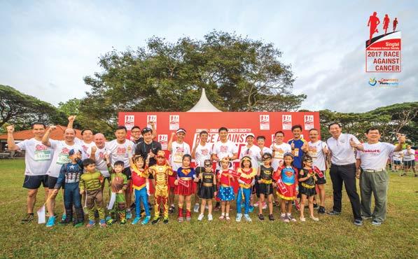 45 CEOs AGAINST CANCER Demonstrating their community leadership, 21 top executives from corporations in Singapore, apart from participating in the race, stepped forward to lend their influence and