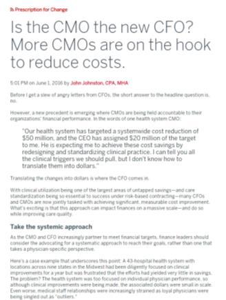 11 Additional Resources Is the CMO the new CFO? More CMOs are on the hook to reduce costs.
