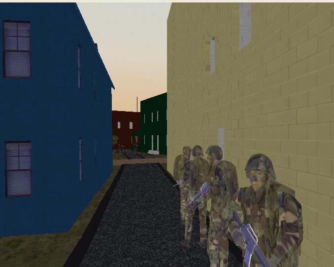 Infantry School Guided Study 1 In baseline scenario, breaching squad is exposed in street waiting for