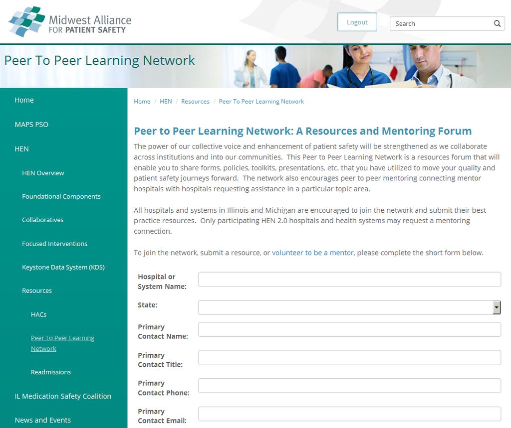 Peer to Peer Learning Network Share Resources Request Resources Step up to be a