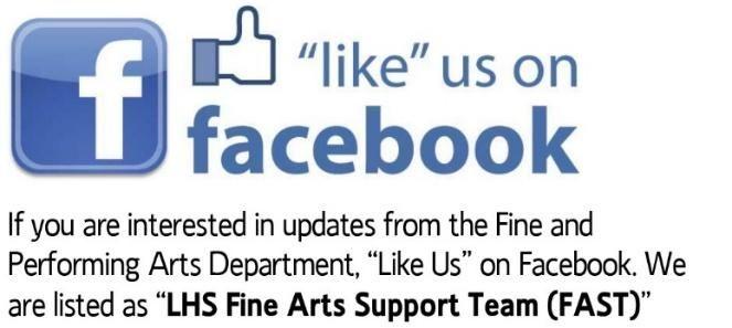 the Fine and Performing Arts Department, Like Us on