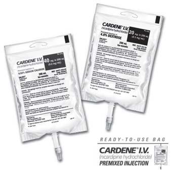 Premixed Nicardipine Premixed cost: 20 mg/200 ml: $79.54/bag 40 mg/200 ml: $156.