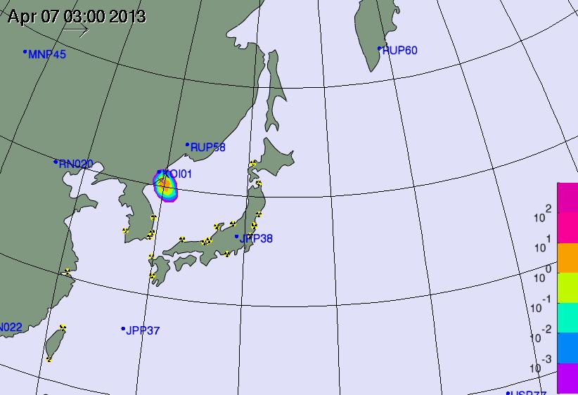 xenon-133 Detected at Takasaki, Japan, and Ussuriysk, Russia Estimated date of