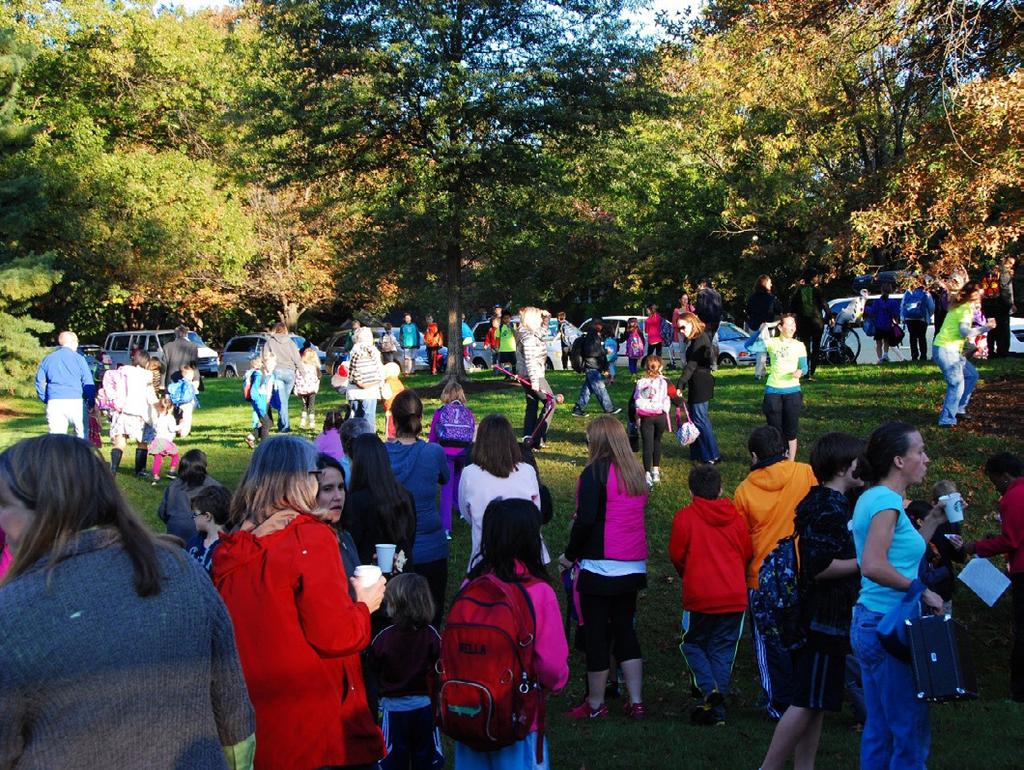 The event concludes with parents and students walking to school together. Encouragement events are organized by the PTA.