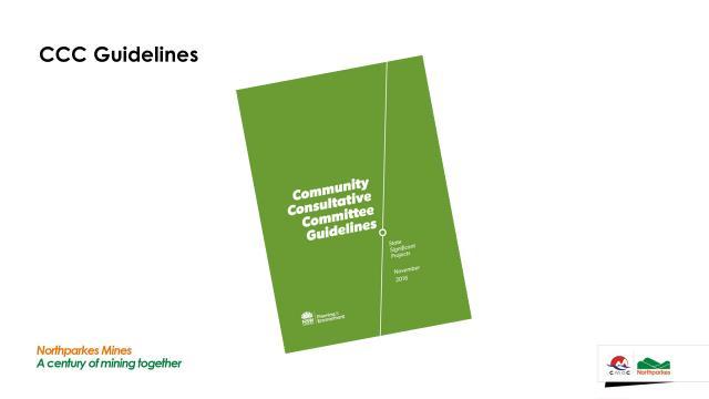 Page 12 10. NEW CCC GUIDELINES (CHASE DINGLE) Chase mentioned that the NSW Department of Planning have implemented new Community Consultative Community Guidelines.