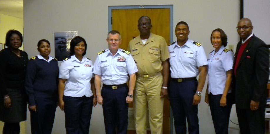LCDR Will Watson, President, LCDR Christy Rutherford, Membership Director, CDR Lamar Johnson (ret.