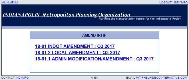 Submitting amendment requests via MiTIP: TIP 101 Administrative Amendment Some examples of an administrative action are: changing fiscal year, splitting or combining projects without affecting the