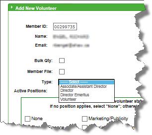 2) Enter the prospective volunteer s member ID number. The system will populate the name and email when an active member number is entered. If you enter an invalid Member ID, an error message appears.