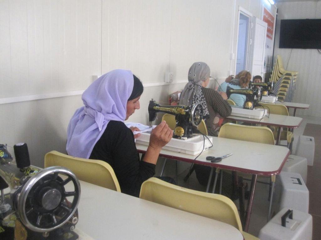 Women learn to sew in the sewing class, July 2017 6.2 IT training Theoretical and practical IT training sessions were delivered to 3 mixed gender groups in the third quarter.