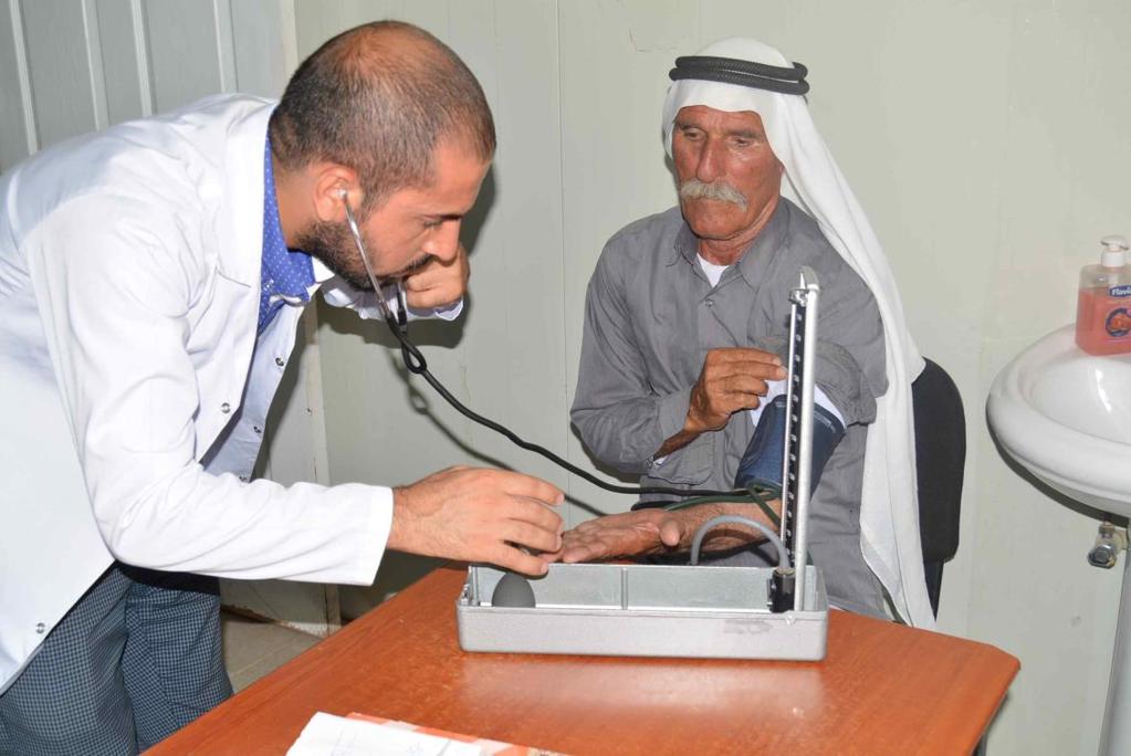 A doctor checks a patient s blood