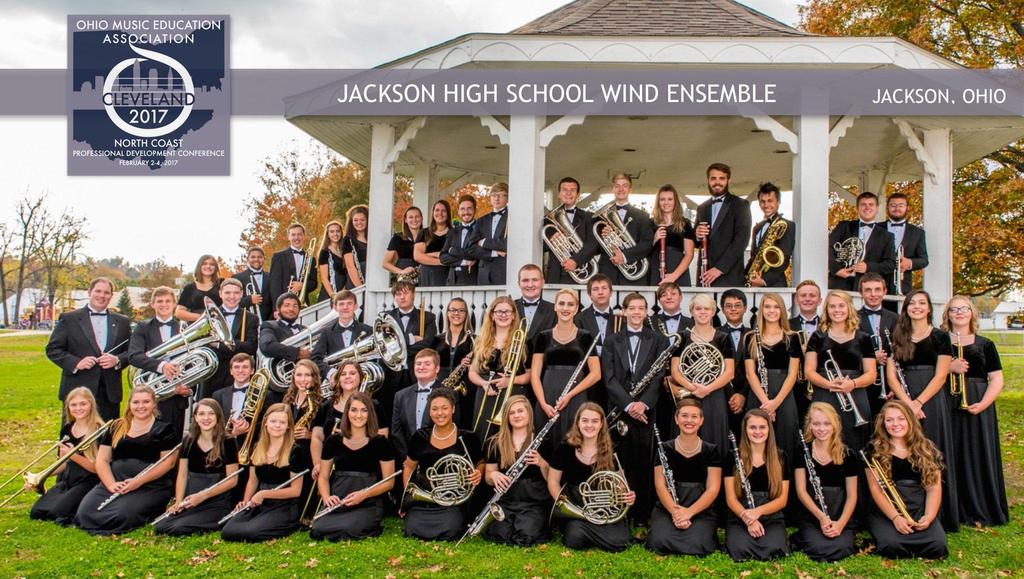 Jackson Band Program Now 30% enrollment in 6-12. Non-competitive, required marching band. 170 students in HS band. 3 high school concert bands. Top band OMEA Class A. Middle band OMEA Class C.
