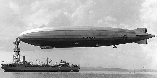 A zeppelin built by the Germans for the U.S. Navy after the war.
