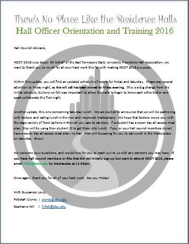 Search for the wicked witch Program Marketing and Communication Marketing for Hall Officer Orientation and Training 2016 Since Hall Officer Orientation and Training is created with Hall Councils in