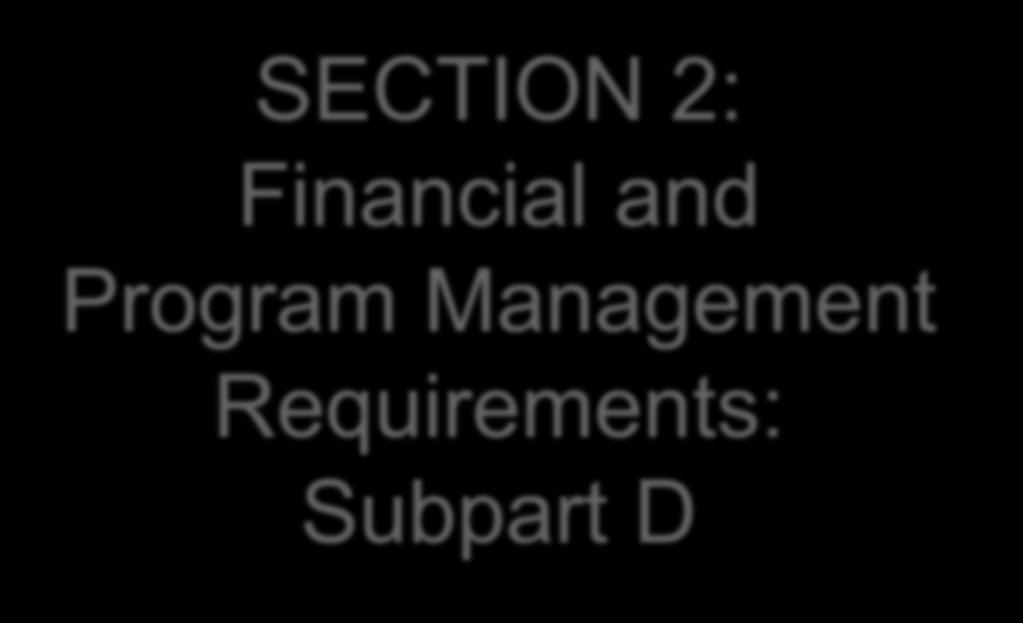 SECTION 2: Financial and Program