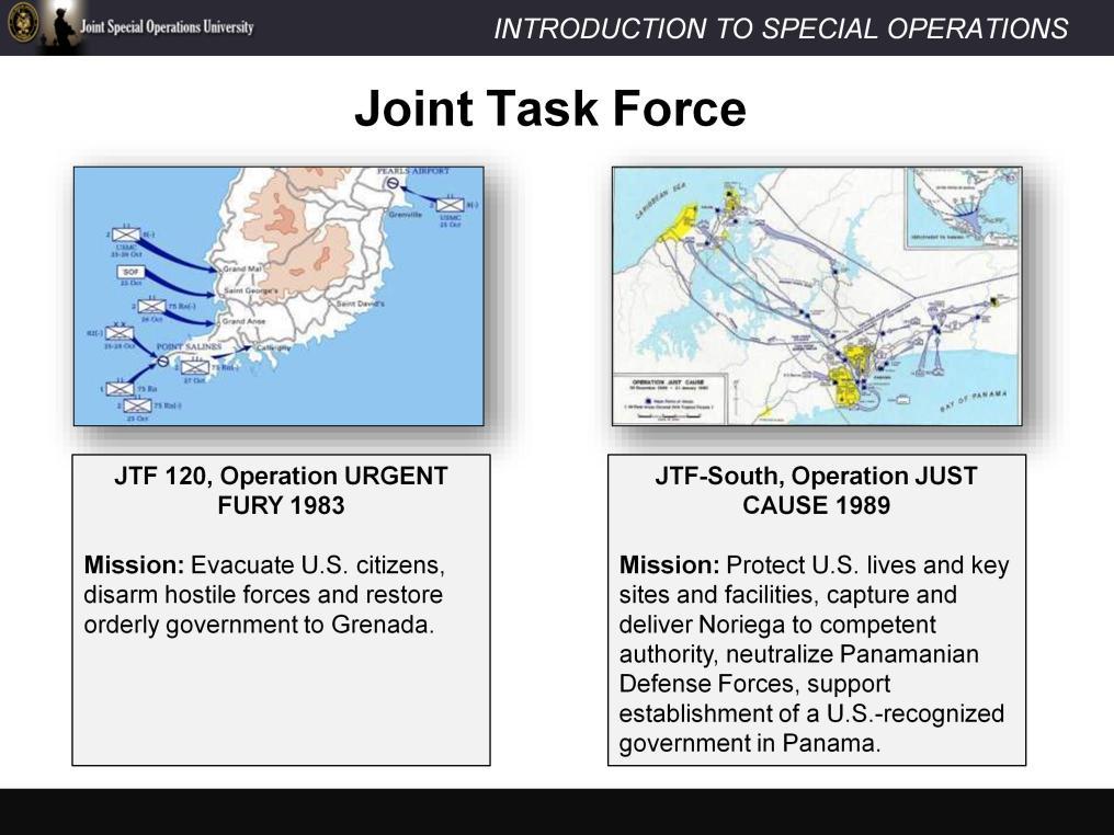 The third and final level of Joint Command is the Joint Task Force (JTF). Like the Unified Combatant Command and Sub-Unified command, a JTF is also established on a geographical or functional basis.