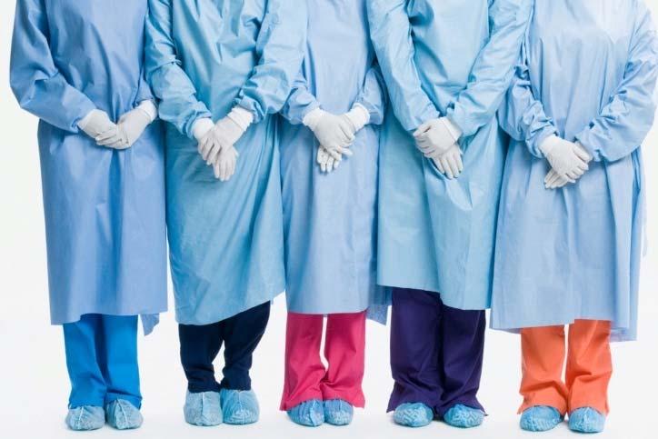 Wear Gowns During procedures that are likely to