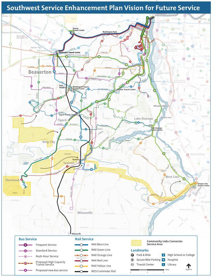 September 2018 Tri-County Public Transportation Improvement Plan Southwest Service Enhancement Plan SW Portland, Tigard, Tualatin, Sherwood, King City, Durham, Lake Oswego, and West Linn.